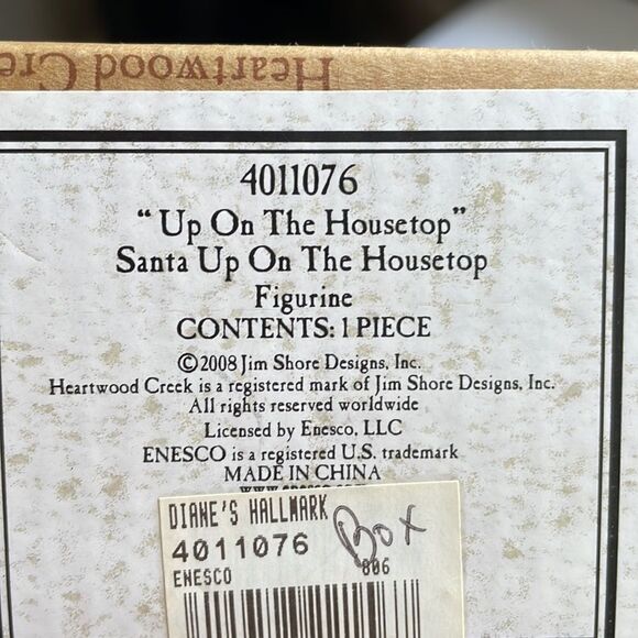 New in Box Jim Shore 2008 Up On The Housetop Santa on Housetop Figurine - Picture 6 of 6